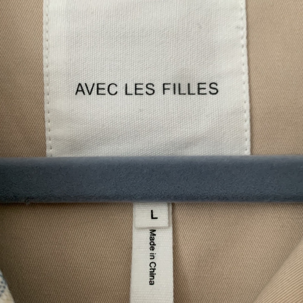 NWT! Avec Les Filles L mixed plaid trench coat - Picture 6 of 9